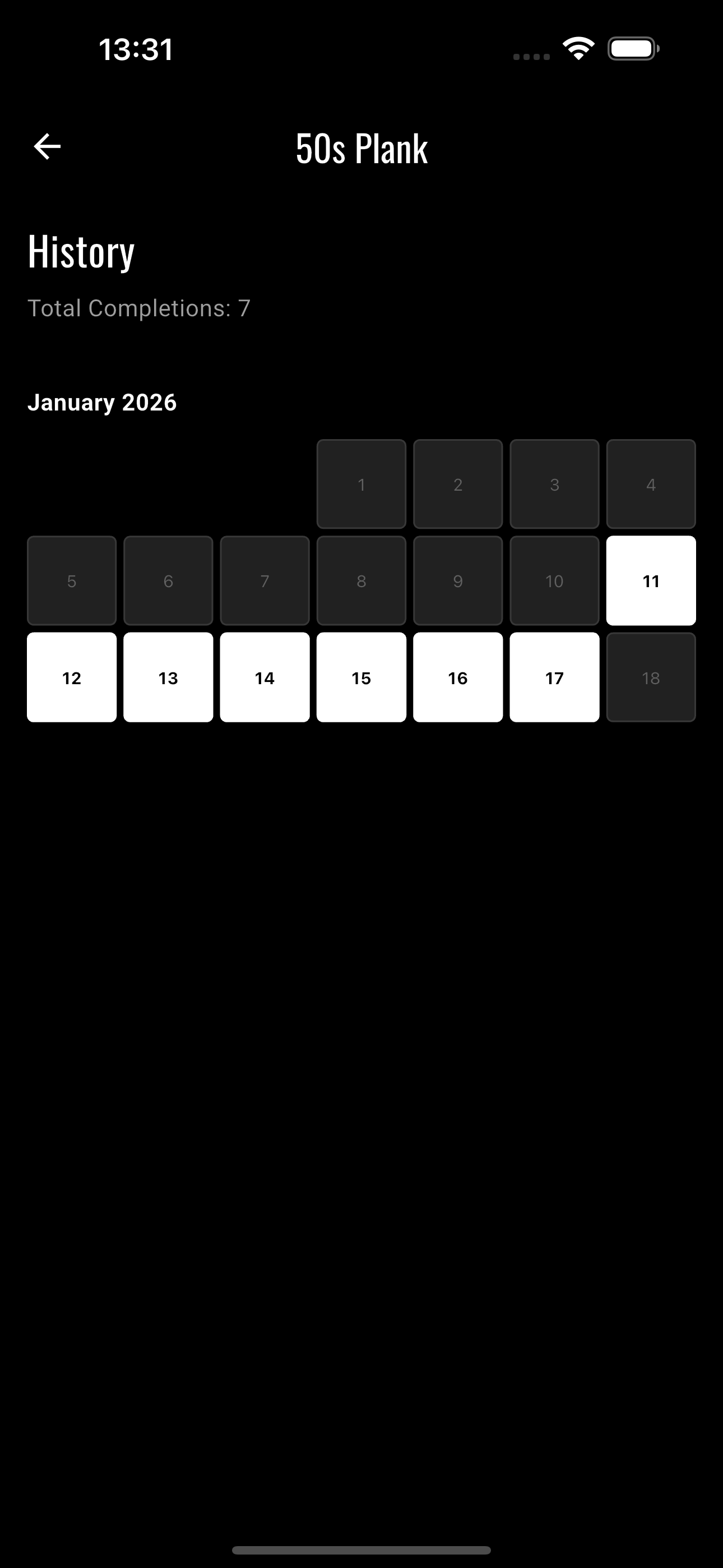 Habit history and streaks